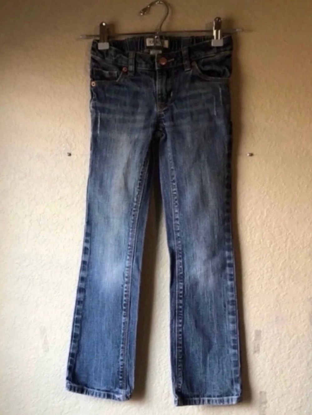 Cherokee Jeans Girls Denim Casual Y2K Distressed Straight Leg Blue Jeans Girls 7